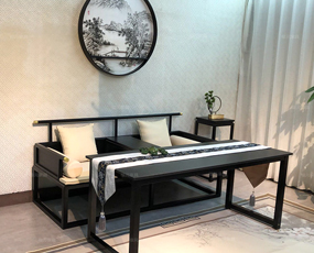 佛山厂家直销 新中式实木沙发图片 组合沙发价格 FYJDX-10